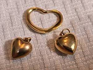 lot 81 image: Sweet Petite 14K Yellow Gold Heart Charms, 2g