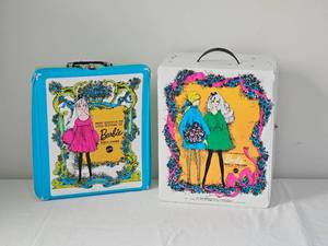 lot 204 image: Vintage Barbie Doll Cases with Accessories, Pair