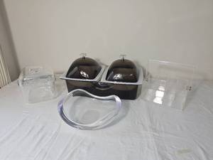 lot 207 image: Assorted Acrylic & Smoked Lucite Serving and Organizer Pieces
