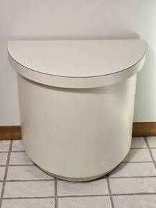 lot 120B image: Modern Demi Lune Console Table in White Finish - Smaller