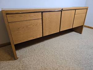 lot 272 image: Kimball Modern Oak Office Storage Cabinet Console