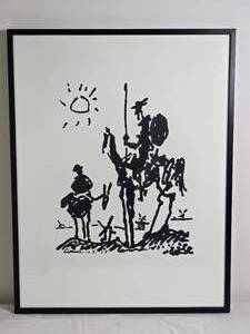 lot 173 image: Pablo Picasso Don Quixote Black Silhouette Art Print