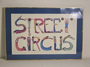 lot 183 image: Street Circus Typography Art Print Framed
