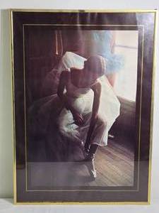 lot 184 image: Framed Contemporary Ballet Dancer Photograph Print - David Hamilton -The Toe Shoe