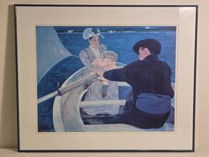 lot 186 image: Fine Art Impressionist Print - Mary Stevenson Cassatt - The Boating Party