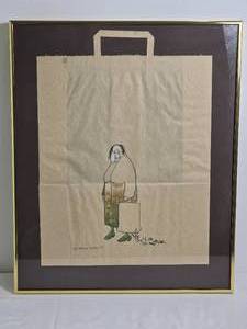 lot 188 image: Amazing Fine Art Print on Grocery Bag Paper - Richard Guindon - Sale
