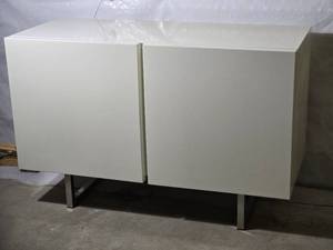 lot 15B image: Sophisticated Calligaris Minimalist White Lacquered Accent Cabinet - B