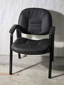 lot 278 image: Plush Black Fixed Bottom Office Chair
