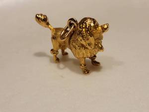 lot 59A image: 14K Yellow Gold Poodle Dog Charm  17g