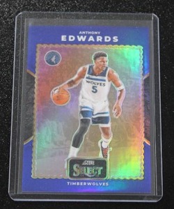 lot 5 image: 2024-25 Score Select Blue Prizm Anthony Edwards #15 6275  Only 75 Exist