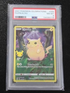 lot 32 image: 2021 Pokemon Celebrations Pikachu #005025 PSA 8