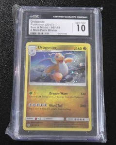 lot 35 image: 2017 Pokemon Sun & Moon Cosmos Holo Dragonite 96149 CGC 10