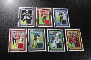 lot 57 image: 2025 Donruss Threads Jersey Relic Football Card Lot #2  7 Jersey Relics