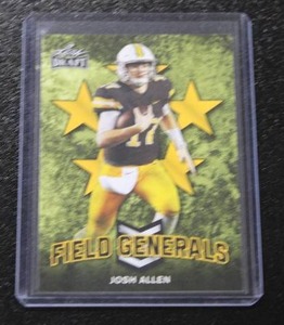 lot 59 image: 2018 Leaf Draft Field Generals Josh Allen #FG-03 Rookie Card