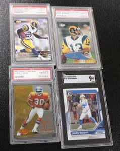 lot 90 image: Football Card Graded Lot  4 Graded Cards