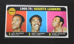 lot 100 image: 1970-71 Topps Wilkens - Frazier - Haskins #6