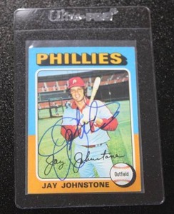 lot 111 image: 1975 Topps Jay Johnstone #242 In Person Autograph