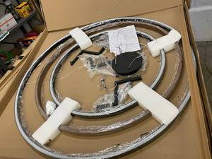 lot 1 image: Chandelier - 4-Ring Circular Ceiling Light, 40 in Dia