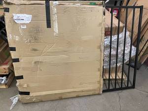 lot 2 image: Fenteck Metal Gate - 3.5 ft Wide x 4 ft High - Black - Outdoor