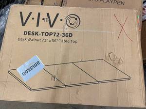 lot 4 image: VIVO DESK-TOP72-36D Dark Walnut Table Top 71 in x 36 in