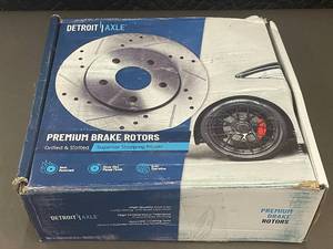 lot 53 image: Detroit Axle Premium Brake Rotors - Drilled & Slotted, High-Temperature Tolerance