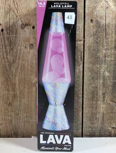 lot 43 image: LAVA 14.5 Pinwheel Holographic Foil Novelty Table Lamp