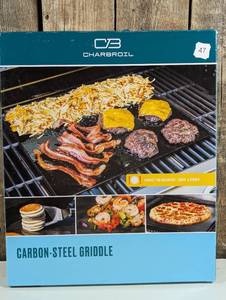 lot 47 image: Char-Broil Carbon Steel Heat-Resistant Griddle Stone Grill Topper