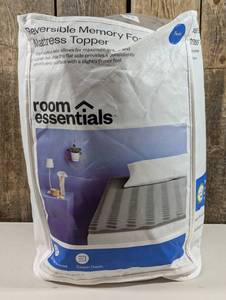 lot 53 image: Twin Reversible Memory Foam Mattress Topper - Room Essentials