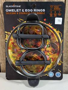 lot 15 image: Blackstone Egg & Omelet Ring Kit  (7 Piece Set)