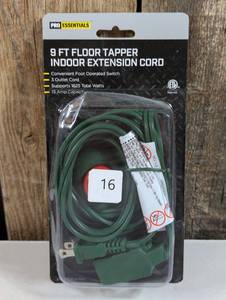 lot 16 image: Pro Essentials 9Ft Flr Tapper Indoor 3 Outlet Ext Cord