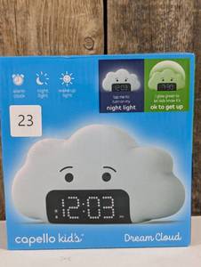 lot 23 image: Kids Wake up Light Alarm Cloud Clock White - Capello