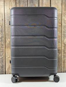 lot 2 image: Hardside Large Checked Suitcase Gray - Open Story