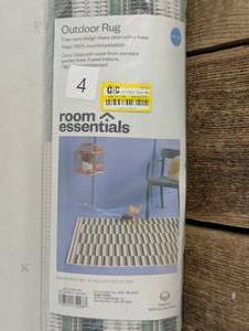 lot 4 image: Striped Outdoor Rug Green - Room Essentials