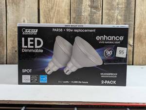 lot 98 image: Feit Electric PAR38 LED Spot Bright White (set of 3)