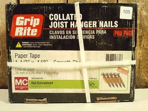lot 105 image: 1-12 in. x 0.148-Gauge 30-Degree Paper Joist Hanger Hot Galvanized