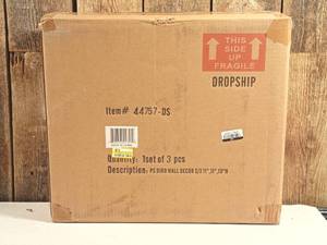 lot 111 image: Polystone Bird Metallic 3D Sculpted Wall Decor Set of 3 Brown