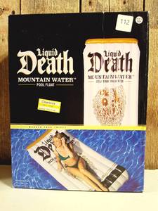 lot 112 image: Liquid Death 6 Pool Float Adult Novelty Water Inflatable