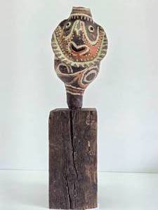 Excellent Early Clay Vessel  Jar - Waskuk Peoples Minji Society - East Sepik River - Papua New Guinea