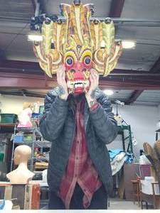 Impressive Handmade Carved Sri Lankan Raksha Mask