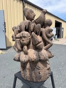 LARGE &amp Heavily Carved Ceremonial Headdress&nbsp