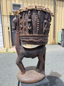 Fantastic Large Old Carved Dogon Horse Drum&nbsp