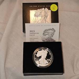lot 51 image: 2023 Silver Eagle Proof 1 oz Coin-US Mint