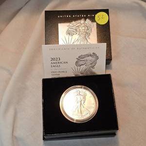 lot 52 image: 2023 Silver Eagle  1 oz Coin-US Mint