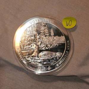 lot 60 image: 2018 Voyageurs 5 ounce Silver Minnesota Loon Coin