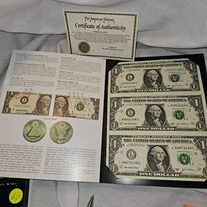 lot 66 image: 2003 A Uncut Series $1 Washington Bills wC.O.A