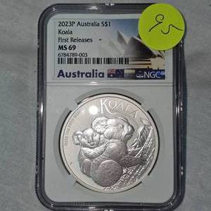 lot 95 image: 2023 P Australia Koala First Release NGC MS69