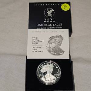 lot 106 image: 2021 Silver Eagle Proof Dollar $1
