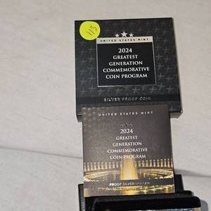 lot 113 image: 2024 1oz Silver WW II Commemerative Coin