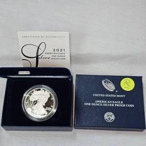 lot 120 image: 2021 1oz Proof Silver Eagle