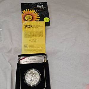 lot 74 image: 2020 US Mint Womens Sufferage Centennial 10z Silver Coin